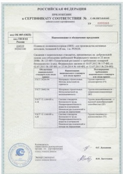 2015.06.25 Старый Оскол - Pongs. Приложение к сертификату соответствия